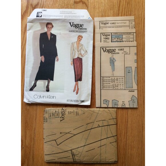 Misses Jacket and Skirt Pattern Calvin Klein Vogue American Designer 1062 UNCUT - Picture 5 of 5